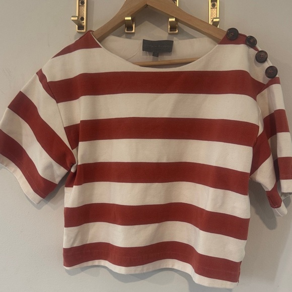 Sunday in Brooklyn Red and White Striped Crop Top - Picture 2 of 6